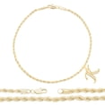 thumbnail image 1 of BEBERLINI Women Letter K CZ Charm Anklet 14K Gold Filled Rope Chain Ankle Bracelet Jewelry, 1 of 9