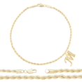 thumbnail image 1 of BEBERLINI Women Letter M CZ Charm Anklet 14K Gold Filled Rope Chain Ankle Bracelet Jewelry, 1 of 9