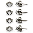 thumbnail image 1 of BEBERLINI Stud Earring Set of 4 Cubic Zirconia Earrings Shinny Female Silver Square Ear Jewelry Size 3 mm, 1 of 6