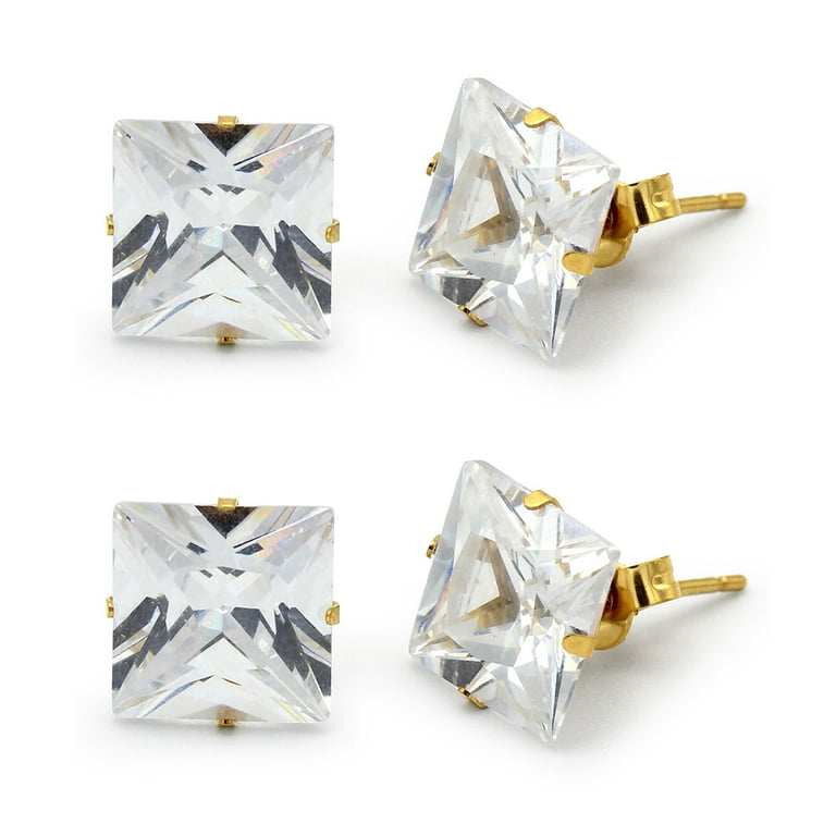 Cubic Zirconia Fashion Necklace and Stud Earring Set Gold Tone Cubic Zirconia Fashion Necklace and Stud Earring Set Gold Tone