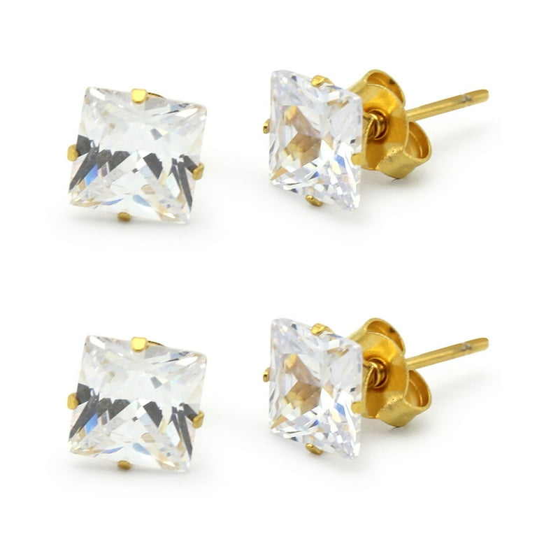 Cubic Zirconia Fashion Necklace and Stud Earring Set Gold Tone Cubic Zirconia Fashion Necklace and Stud Earring Set Gold Tone
