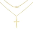 thumbnail image 1 of BEBERLINI Women Cross CZ Pendant Necklace Set 14K Gold Filled Cuban Chain Jewelry 24", 1 of 7