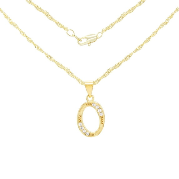 BEBERLINI Women Initial Letter O Pendant Necklace 14K Gold Filled Rope Chain Jewelry 24"