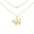 thumbnail image 1 of BEBERLINI Women Initial Letter W Pendant Necklace 14K Gold Filled Cuban Chain Jewelry 18", 1 of 9