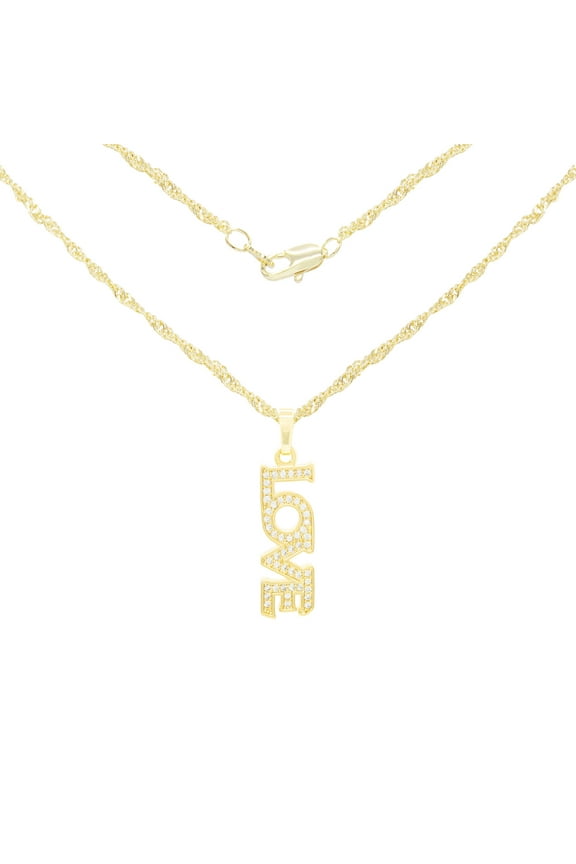 Women Love Pendant Necklace Set 14K Gold Filled Rope Chain CZ Charm Jewelry 24"