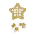 thumbnail image 1 of BEBERLINI Women Stud Earrings Cubic Zirconia 14K Gold Filled Brass Fashion Jewelry Star, 1 of 7