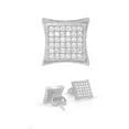 thumbnail image 1 of BEBERLINI Women Stud Earrings Cubic Zirconia Silver Plated Brass Fashion Jewelry Square, 1 of 7