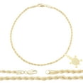 thumbnail image 1 of BEBERLINI Women Turtle CZ Charm Anklet 14K Gold Filled Rope Chain Ankle Bracelet Jewelry, 1 of 8