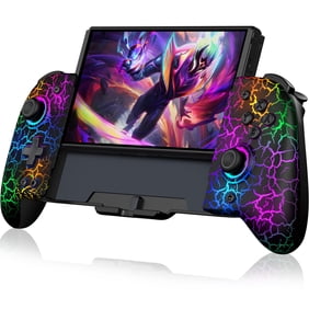 Beboncool Switch Controller Grip, Ergonomic Handheld Controller with Hall Effect Joysticks, RGB Lighting & Programmable Buttons, Compatible with Nintendo Switch/Switch OLED
