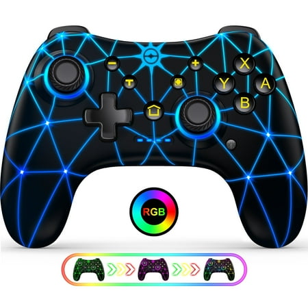 Switch Controller for Nintendo Switch /Switch OLED with Adjustable LED Modes,Programmable and Turbo Function