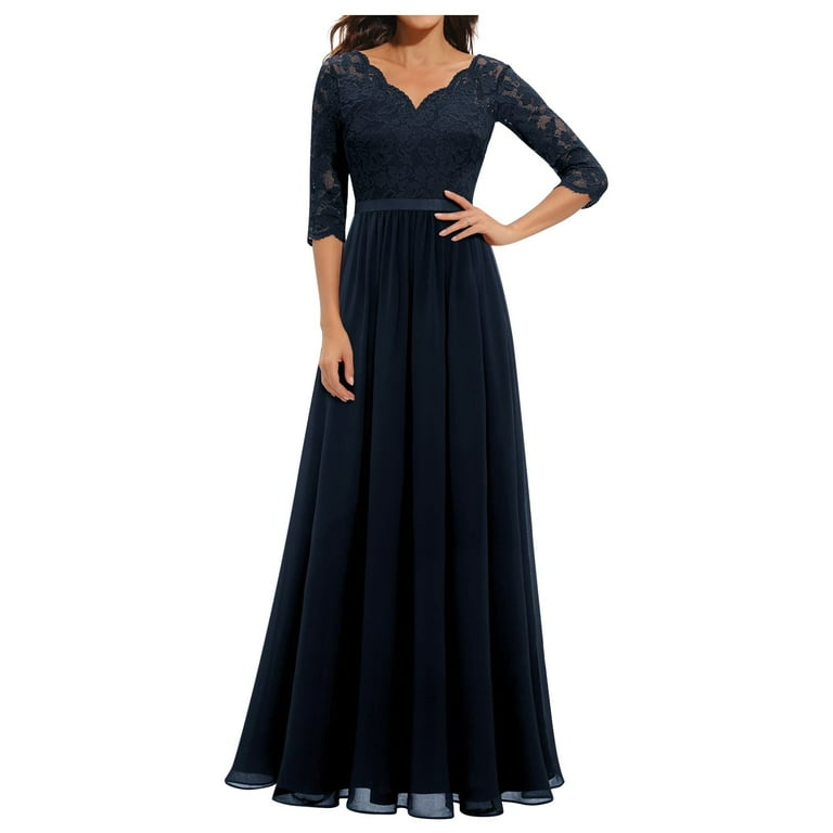 Elegant Solid Lace V Neck A Line Dresses Elegant Solid Lace V Neck A Line Dresses
