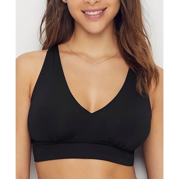 BECCA BY REBECCA VIRTUE Black Color Code Brooke Bralette Swim Top, US D, NWOT