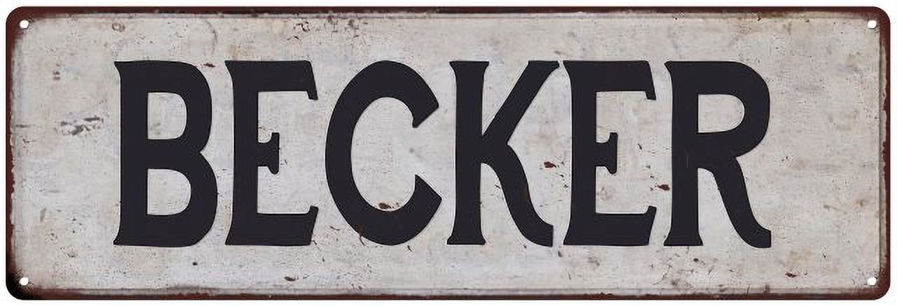 BECKER Vintage Look Rustic Chic Metal Sign 8x24 108240036456 - Walmart.com