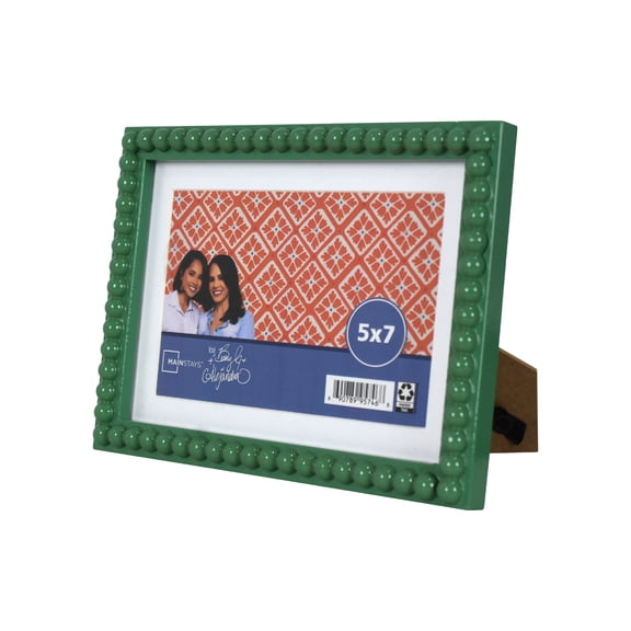 Mainstays by Becky G. & Alejandra 4" x 6" or 5" x 7" Beaded Photo Frame, Green Lily