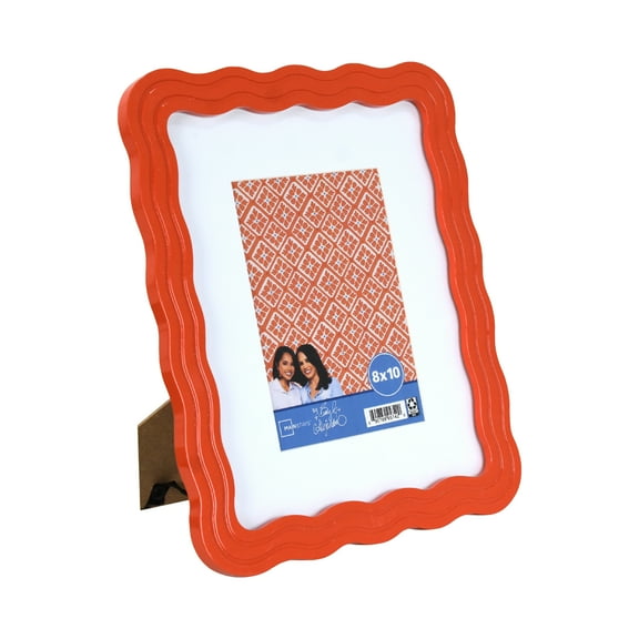 Mainstays by Becky G. & Alejandra 5" x 7" or 8" x 10" Wavy Photo Frame, Mandarin Orange