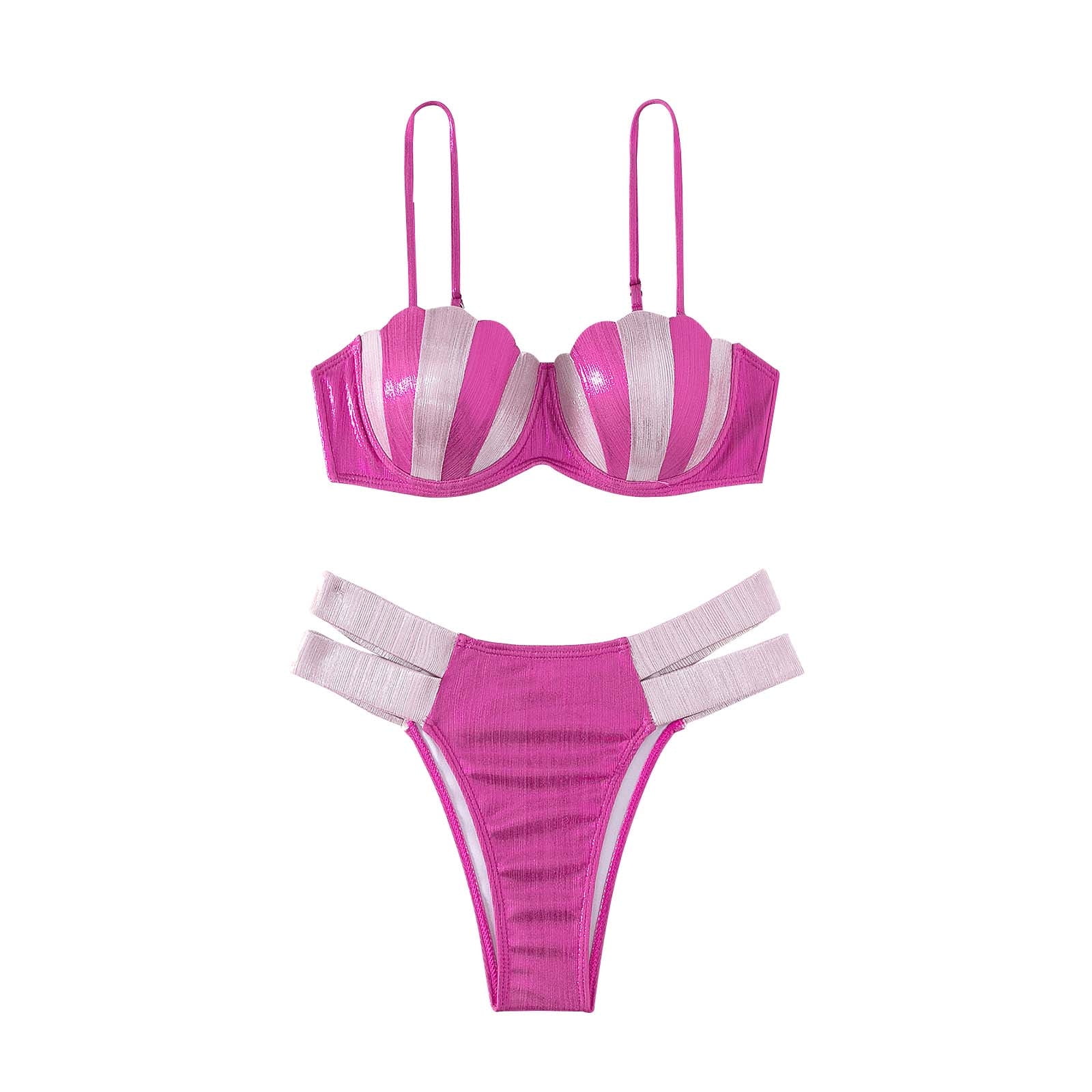 BECLOTH Thong Bikini Straps Cheeky Brazilian Micro Thongs Bikinis Swimsuit For Women Sexy No Tan