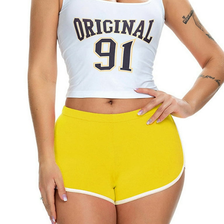Yellow tight shorts online