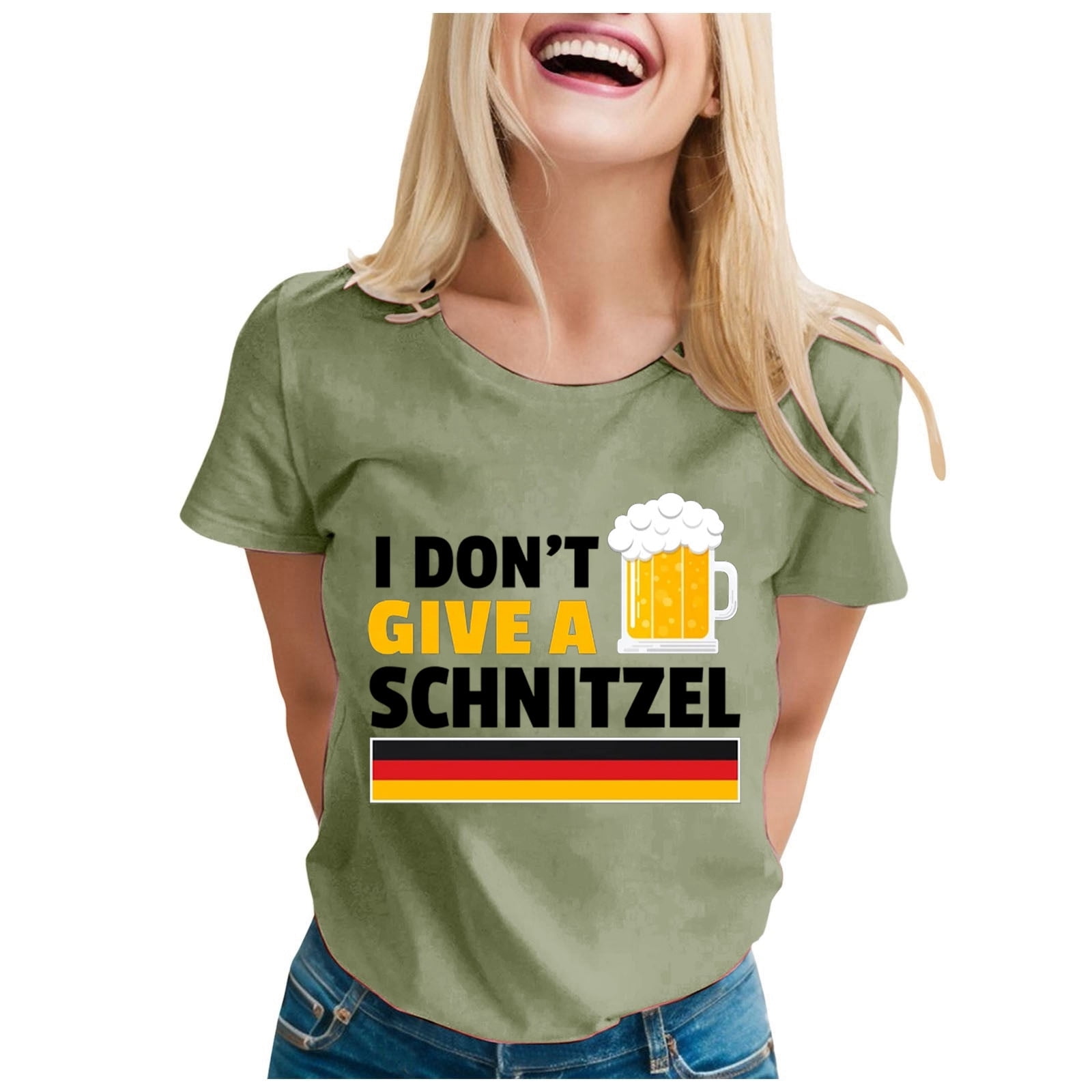 BECLOTH Women's German Festival Fashion Casual Solid Color Letter Flag