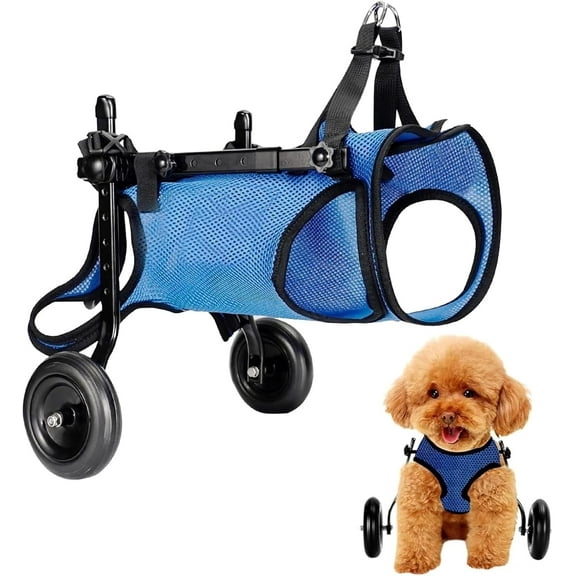 BECROWM Dog Wheelchair for Back Legs Adjustable Dog Wheelchairs with 2 Wheels Pet Doggy Wheelchairs with Disabled Hind Legs Walking-Dog Leg Brace and Hip Support, Light Weight (S)