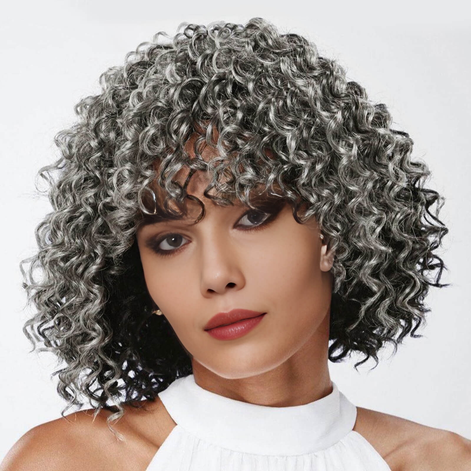 BECUS Crochet Hair Water Wave Grey,Prelooped Crochet Hair Beach Curl Synthetic Hair Extensions 3 Pack for Women 8 Inch