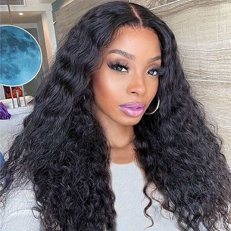 Women\'s Wave Curl Wig Synthetic Black Amazon.com : 28 Inch Long Curly Synthetic Hair Wigs for  main image 4