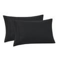 thumbnail image 1 of Pillowcases 2 Pack King Embroidered Super Soft Brushed Microfiber Solid - Black, 1 of 8