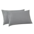 thumbnail image 1 of Pillowcases 2 Pack Standard/Queen Embroidered Super Soft Brushed Microfiber Solid - Grey, 1 of 8