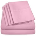 thumbnail image 1 of BED BATH N MORE Luxurious Ultra Soft 6-Piece Bed Sheet Set Pink Queen, 1 of 5