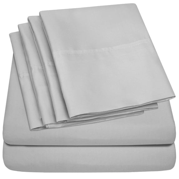 BED BATH N MORE Luxurious Ultra Soft 6-Piece Bed Sheet Set Silver King
