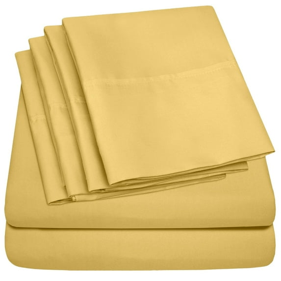 BED BATH N MORE Luxurious Ultra Soft 6-Piece Bed Sheet Set Yellow King