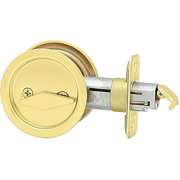 Kwikset 93350-023 Polished Brass UltraMax Security® Round Privacy Deadbolt