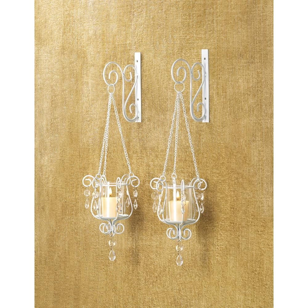 Ornate Iron & Glass Dual Sconce Pendants