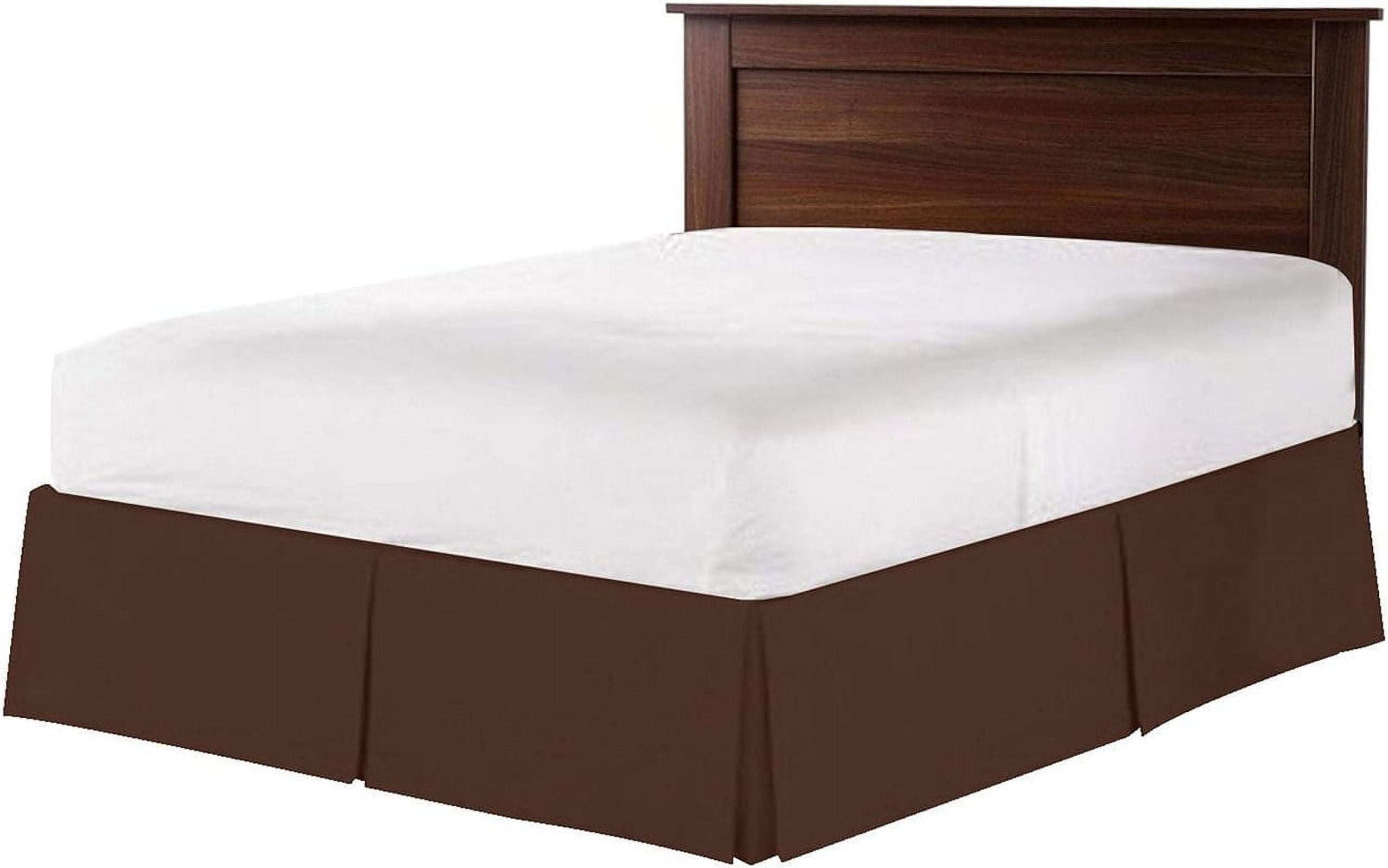 BEDDING BEGS- 100% Microfiber- Pleated Bed Skirt with 12" Tailored Drop - Hotel Luxury Bedskirt- Super Soft & Wrinkle Free-Twin-XL Size- Chocolate Solid