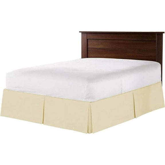 BEDDING BEGS- 100% Microfiber- Pleated Bed Skirt with 12" Tailored Drop - Hotel Luxury Bedskirt- Super Soft & Wrinkle Free-Twin Size- Ivory Solid
