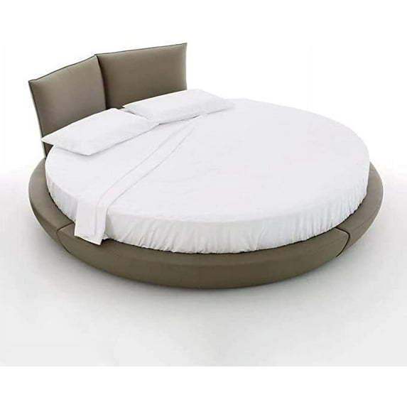 BEDDING BEGS : 4 Piece Round Bedsheet 100% Egyptian Cotton, 22" Deep Pocket,88" Diameter, 400 Thread Count, Super Soft, Luxury and Easy Care -White Solid, Twin Size