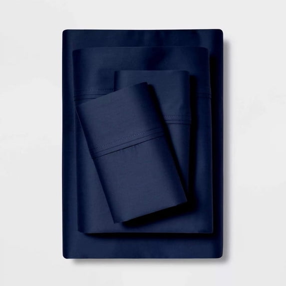 BEDDING BEGS 5 PC Split Sheet Set-100% Cotton, 800 TC, Split Cal-King Sheet Set for Adjustable Beds, 15" Deep Pocket, Hotel Quality Sheets-Navy Blue Solid