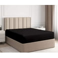 thumbnail image 1 of BEDDING BEGS Hotel Luxury 1 Piece Fitted Sheet Only-100% Egyptian Cotton, 1000 TC, 12" Deep Pocket-Black Solid, Twin Size, 1 of 6