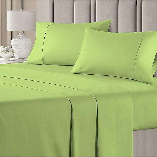 BEDDING BEGS SHEET SET 5 Piece -100% Egyptian Cotton, 800 TC, 15" Deep Pocket, Hotel Style Sheet Set-Sage Solid, Cal-King Size