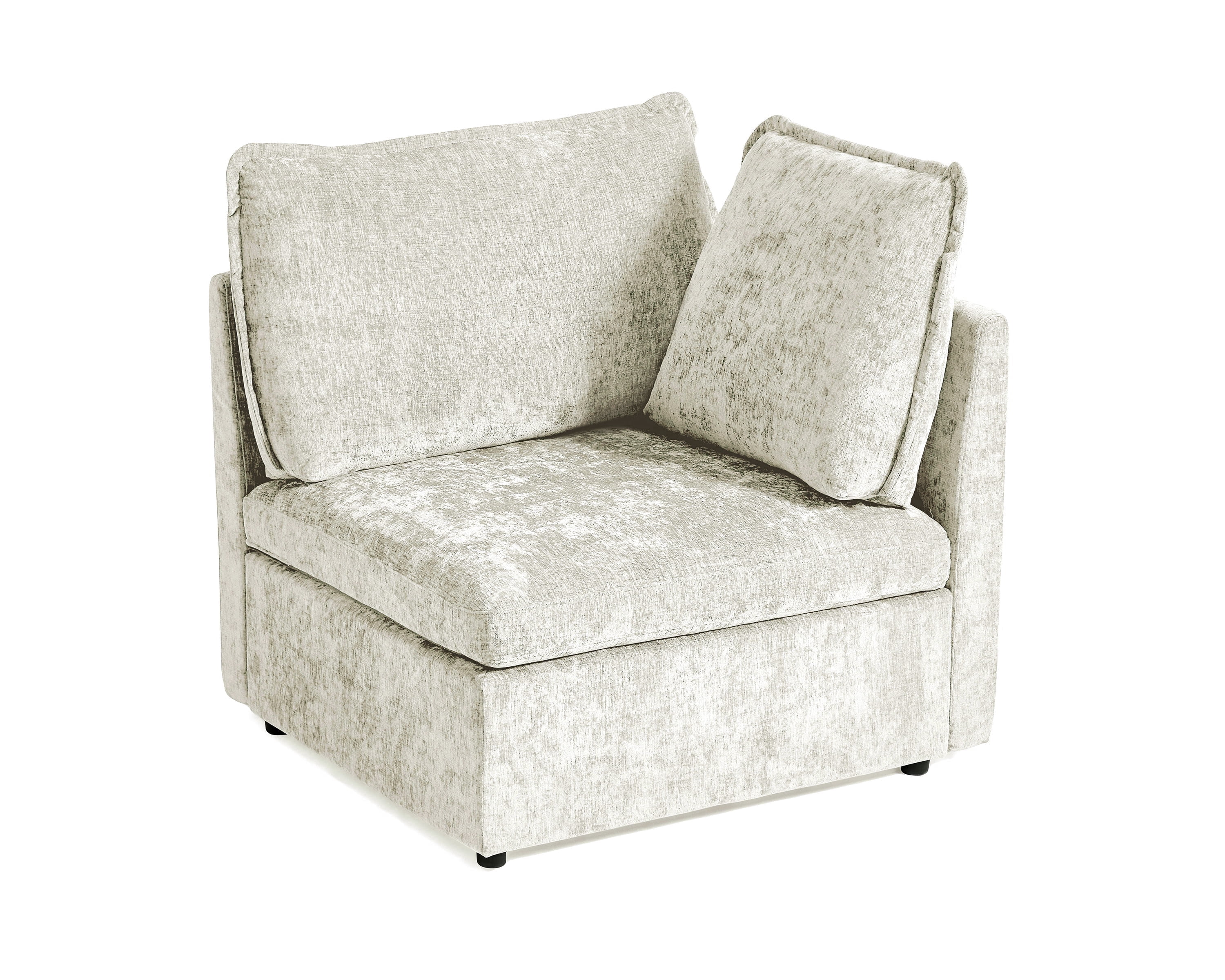 BEDEEP Chenille Corner Seat, White