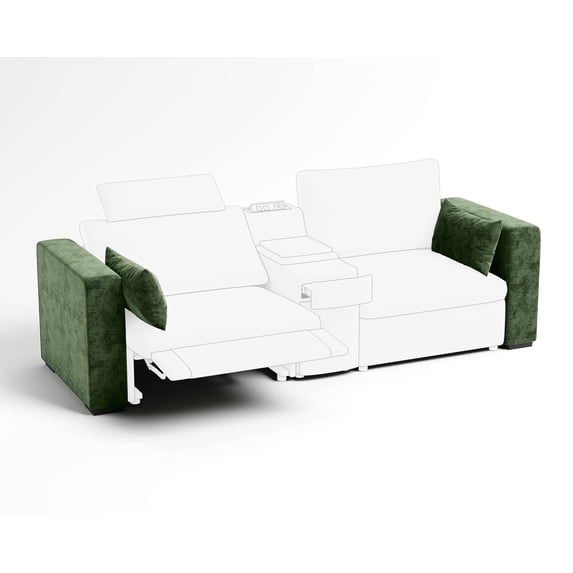 BEDEEP Chenille Modular Sectional Sofa Armrest, Green