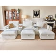 thumbnail image 1 of BEDEEP 152.4'' Modular Sectional Sofa with Console Charging Station, U Shaped Chenille Cloud Couch with Storage Ottoman, Convertible 6-Seat Deep Sofa with Chaise for Living Room, White, 1 of 9