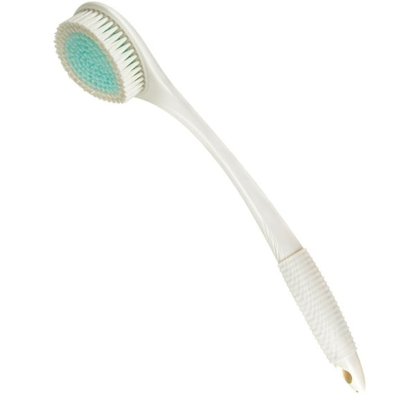 BEDELITE Back Bath Brush Long Handle for Shower(16.4" long)Shower Brush(Ivory)