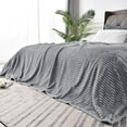 thumbnail image 1 of BEDELITE Fleece Blanket King Size 3D Ribbed Jacquard Cozy, Fluffy, Plush Lightweight Throw Blankets for Couch, Bed, Sofa(Grey, 108x90 inches), 1 of 8