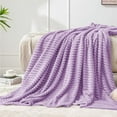 thumbnail image 1 of BEDELITE Fleece Blanket Twin Size 3D Ribbed Jacquard Cozy, Fluffy, Plush Lightweight Throw Blankets for Couch, Bed, Sofa(Lavender, 60x80 inches), 1 of 9