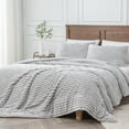 thumbnail image 1 of BEDELITE Fleece King Comforter Set -Super Soft & Warm Fluffy Grey Bedding, Luxury Fuzzy Heavy Bed Set for Winter with 2 Pillow Cases, 1 of 8