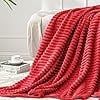BEDELITE Fleece Throw Blanket for Couch 3D Ribbed Jacquard Cozy, Fluffy ...