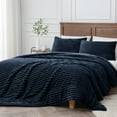 thumbnail image 1 of BEDELITE Fleece Twin Comforter Set -Super Soft & Warm Fluffy Navy Blue Bedding, Luxury Fuzzy Heavy Bed Set for Winter with 1 Pillow case, 1 of 9