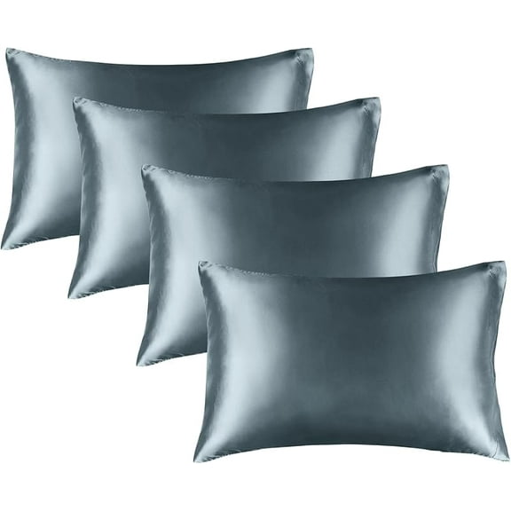 BEDELITE Satin Pillowcase for Hair and Skin, Super Soft and Cooling Similar to Silk Pillow Cases 2 Pack with Envelope Closure, Gift for Women Men(20"x26" Standard Size, Coral)