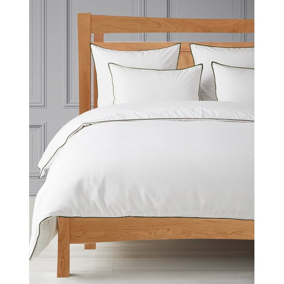 BEDLAM 100% Cotton Sheets Hotel Style Luxurious 500 TC White Bed Sheets with an Olive Piping 6pcs Cotton Sheet Set Includes 4 Pillowcases & 2 Cotton Sheets California King Sateen Bedding Set