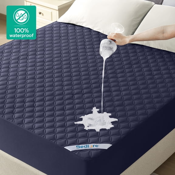 BEDLORE Waterproof Mattress Protector Cal King Size, Mattress Cover with Deep Pocket Fitted 6"-18", Noiseless and Soft (White)